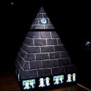 Installation shot of The Fujiyama Pyramid Project, Long Beach Museum of Art.