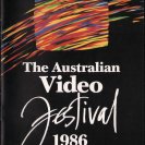 Cover of the catalogue of the Australian Video Festival 1986. The colour image was produced on the Quantel Paintbox at the Video Paintbrush Company, Sydney.