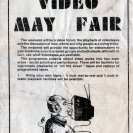 Front page of the First Video May Fair program.