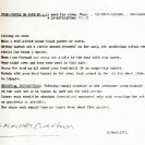 Mike Parr's instructions for Self Circles on Sand No.1, from the Inhibodress Vide Tapes catalogue.