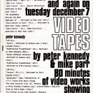 The programme for the Inhibodress Video Nights showings. (1971)