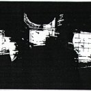 Illustration for the Joan Brassil entry in the Scanlight catalogue. The reflections of the video mionitors in the distorted perspex used for the installtion "Stranger Charting" can just be made out.