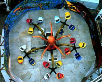 The Deep [digital mural, 5 metres x 80 metres] installed at Luna Park.