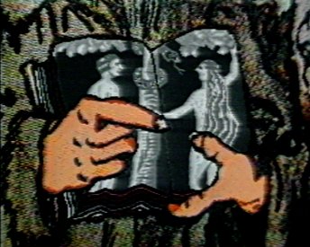 Frame from Bilderbuch fur Ernst Will: A Euro Rebus (1990-93). (c) Peter Callas.
