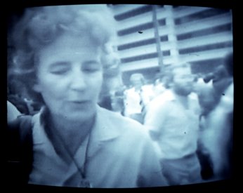 A member of the public expressing her views at the 1st anniversary rally. From The Greatest Advertising Campaign ... [from the video]
 