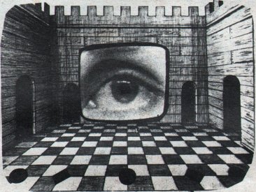 Illustration from Joseph El Khouri's article Inside a Memory Theatre in the Bush Video Tharunka, August 1973, p.3.