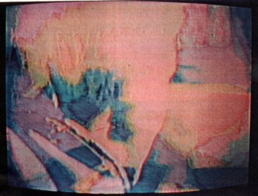 Still frame from Bruce Tolley's Light's Square Mile. Videotapes from Australia catalogue image.
 