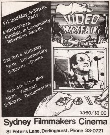 Front side of the 4th Video Mayfair (1980) programme.