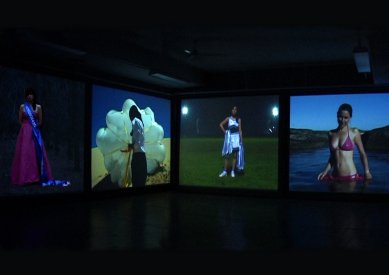 Anthea Behm, The Chrissy Diaries,  four channel video installation, 2005, installation view