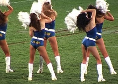 Anthea Behm, The Chrissy Diaries; Parramatta Eels Cheerleading Pre-squad, documentation of public performance, 2005, Parramatta Stadium, Sydney