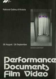 Cover of the Performance, Documents, Film, Video catalogue (1975).