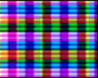 Video synthesiser frame from Laughing Hands, Departure Lounge, 1981.